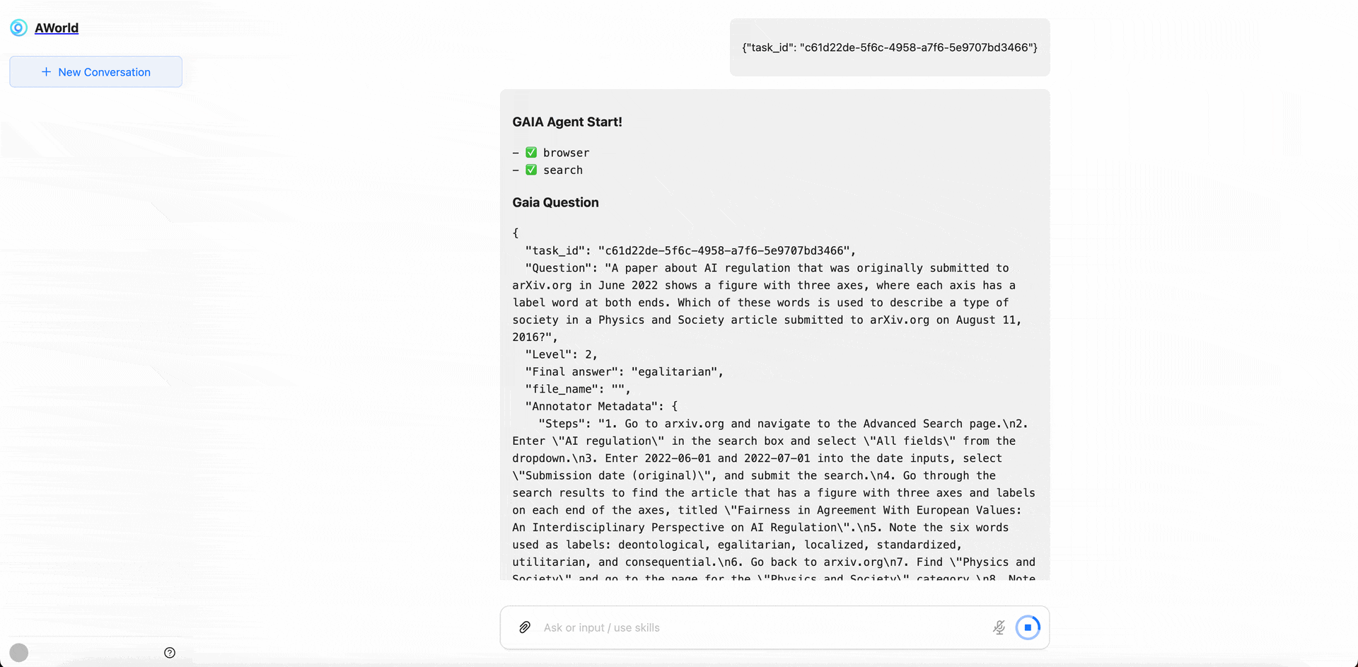 GAIA Agent Runtime Demo